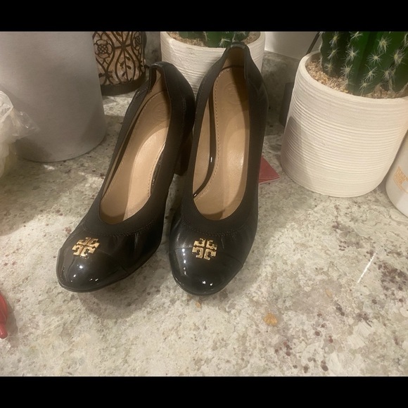 Tory Burch Black Smooth Calf Leather Pump Heel Slip On Shoes - Picture 2 of 7